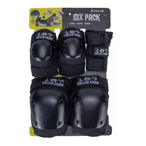 Protections skateboard 187 KIller Pads Six Pack Black