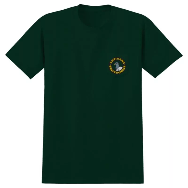ANTIHERO T- Shirt Pigeon Round Pocket Forest Green