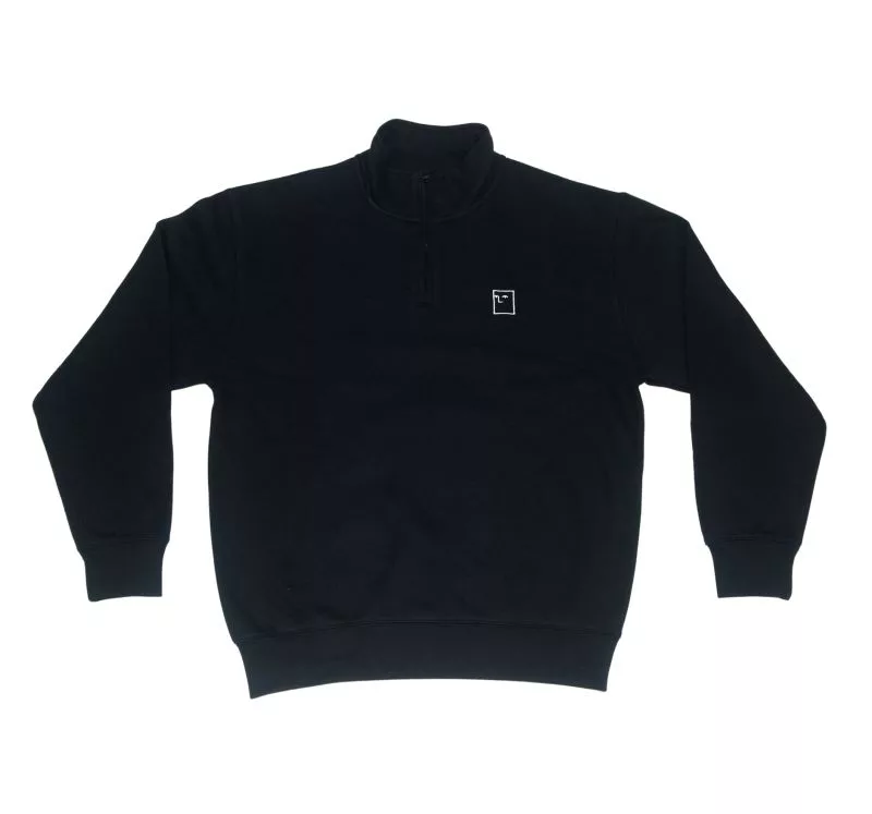 NoNSeNSe Quarter Zip Sweat Blockhead Embroidery Black