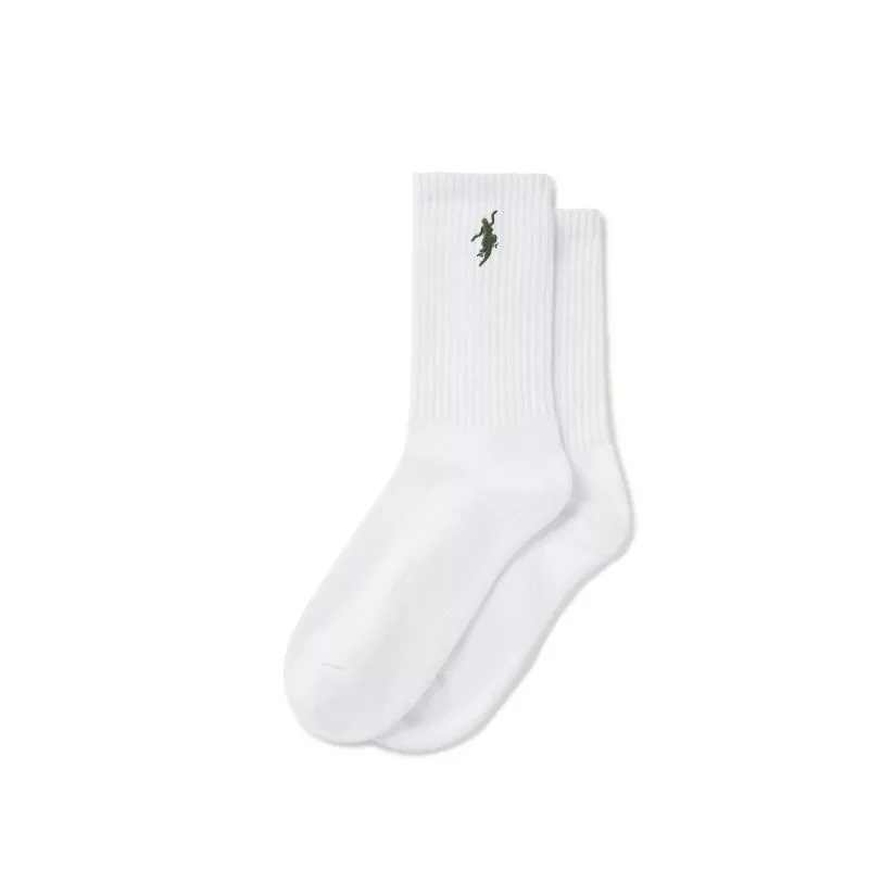 Polar – Rib Socks – No Comply – White / Army Green