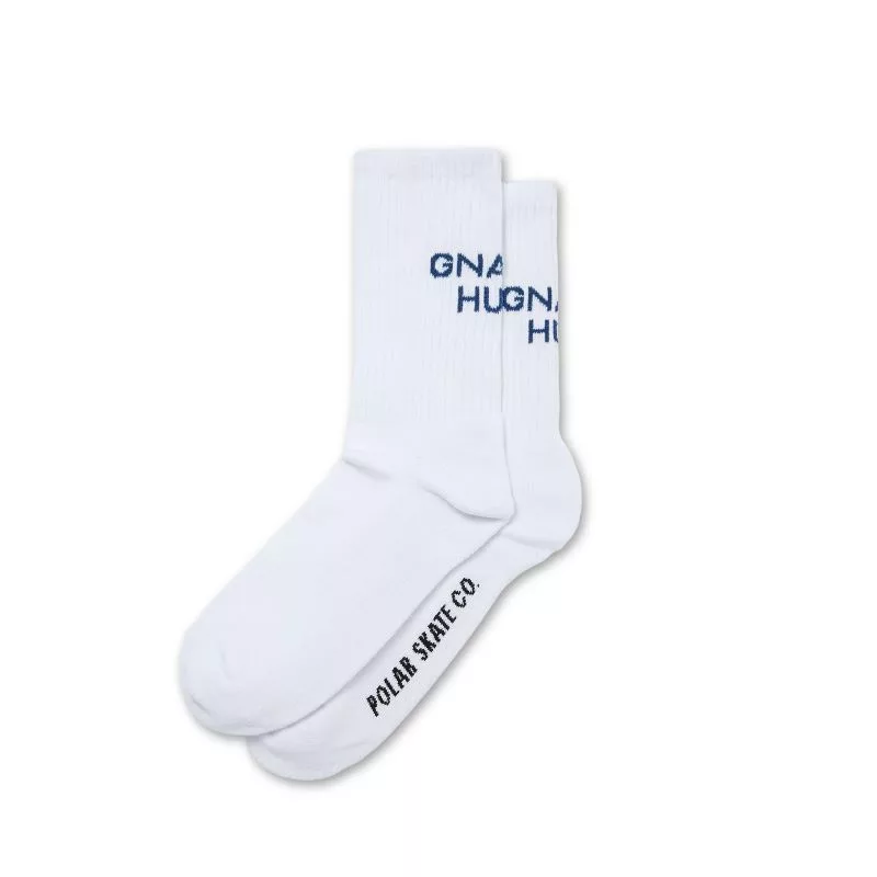 Polar – Rib Socks – Gnarly HUH ! White Blue