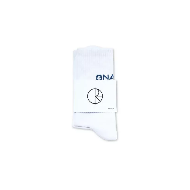 Polar – Rib Socks – Gnarly HUH ! White Blue