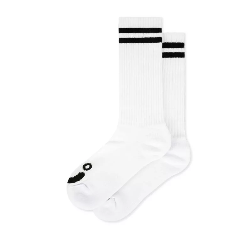 Polar – Rib Socks – Long Happy Sad White