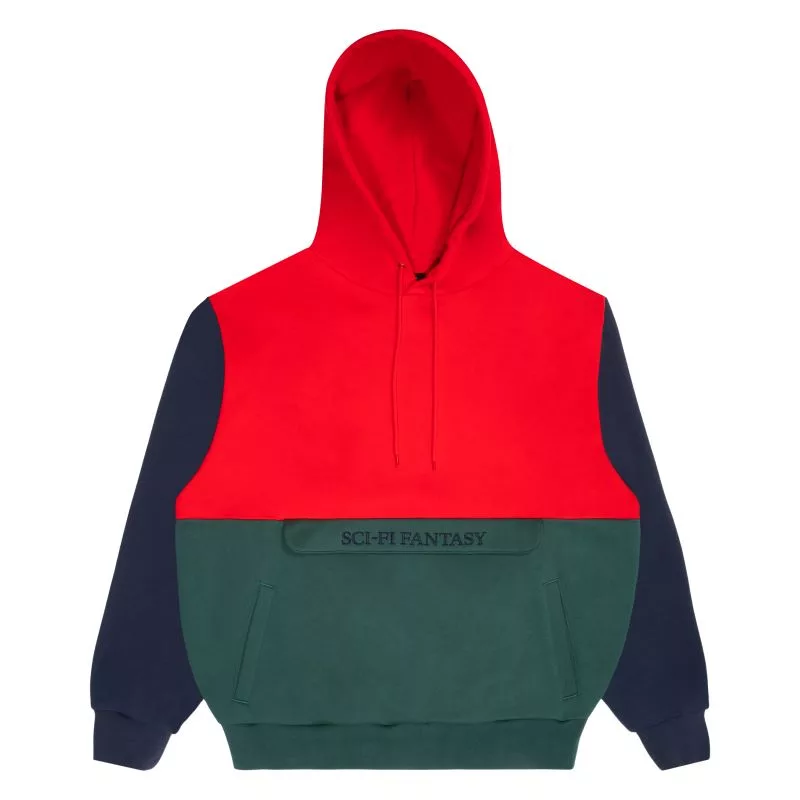 Sci-Fi Fantasy Colorblocked Hoodie Red/Green