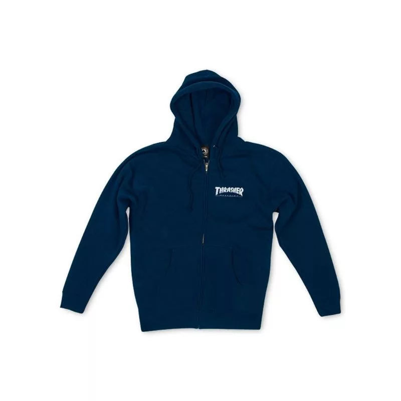Thrasher Sweat Logo Hood Zip Navy