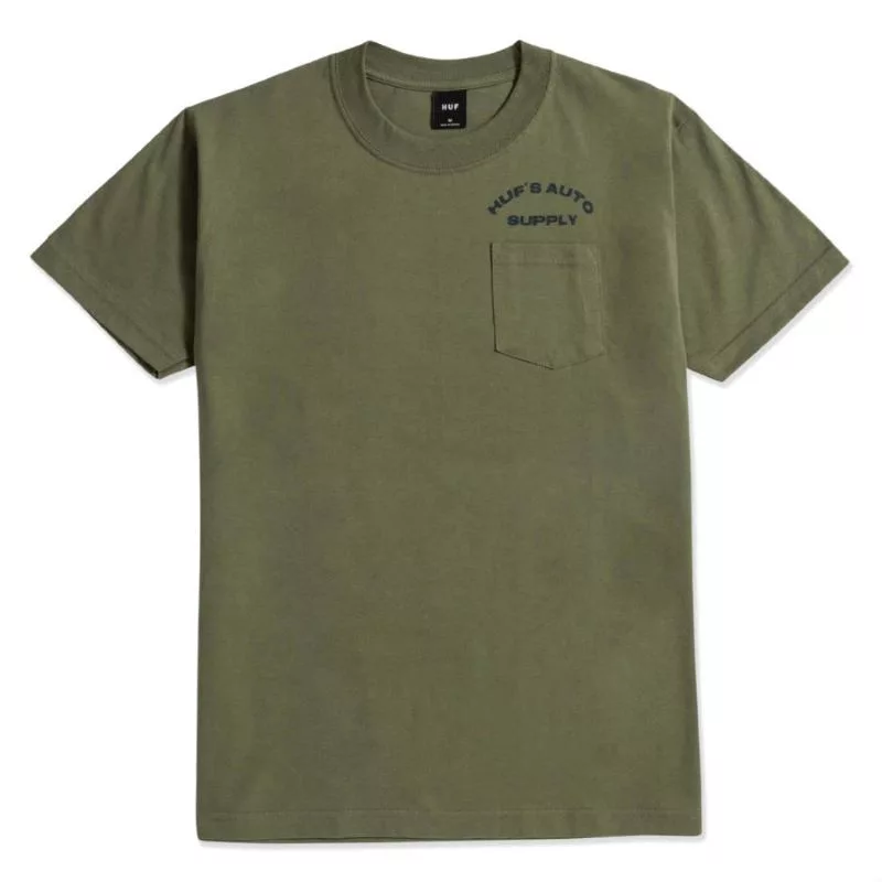 Huf Chop Shop Pocket Tee Olive