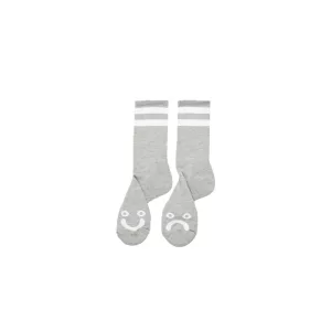 Polar Skate co Socks Rib Happy Sad Grey