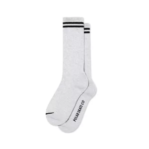 Polar Skate Co Rib Socks Long heather grey Black