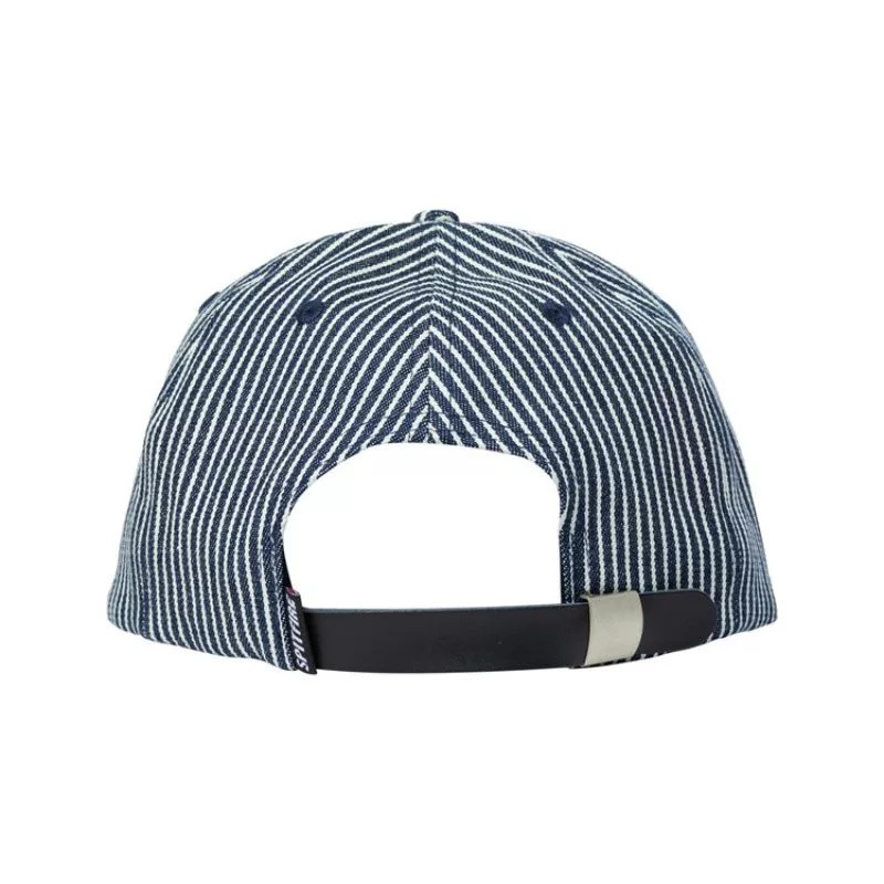 Spitfire / Cap Flames Script StrapBack / Indigo RailRoad Stripe