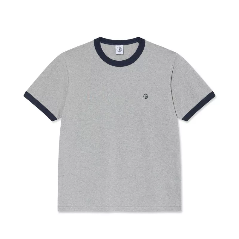 Polar Skate Co / Ringer Tee / Heather Grey Navy