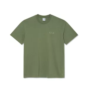 Polar Skate Co Contrast Tee Stroke Logo Moss Green