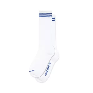 Polar Skate CO Rib Socks Long 2 stripes White Blue