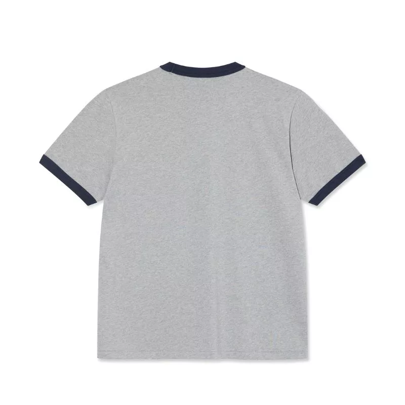 Polar Skate Co / Ringer Tee / Heather Grey Navy