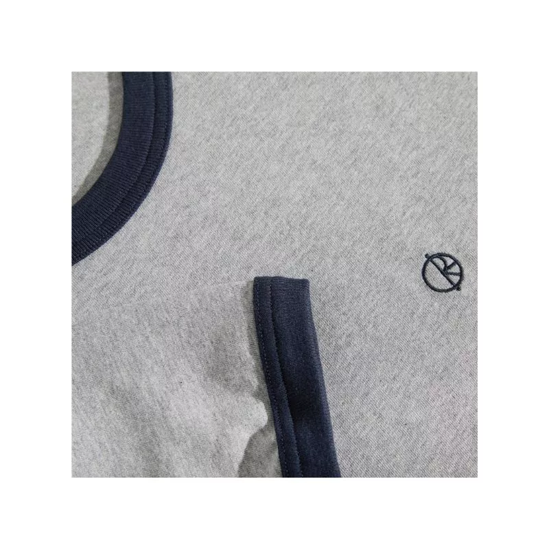 Polar Skate Co / Ringer Tee / Heather Grey Navy