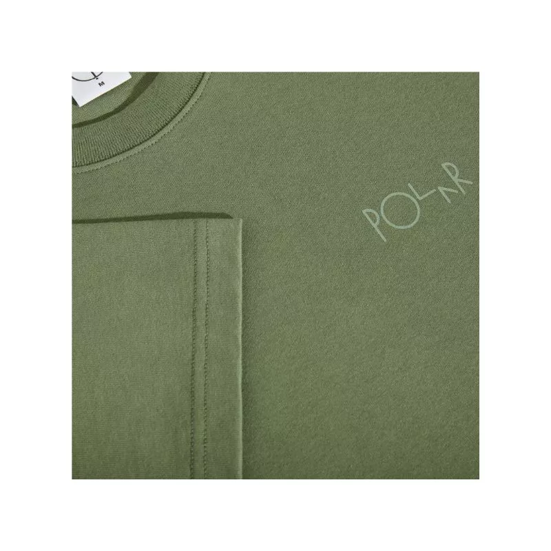 Polar Skate Co / Contrast Tee Stroke Logo / Moss Green
