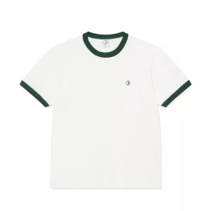 Polar Skate Co Ringer Tee Cloud White Dark Green