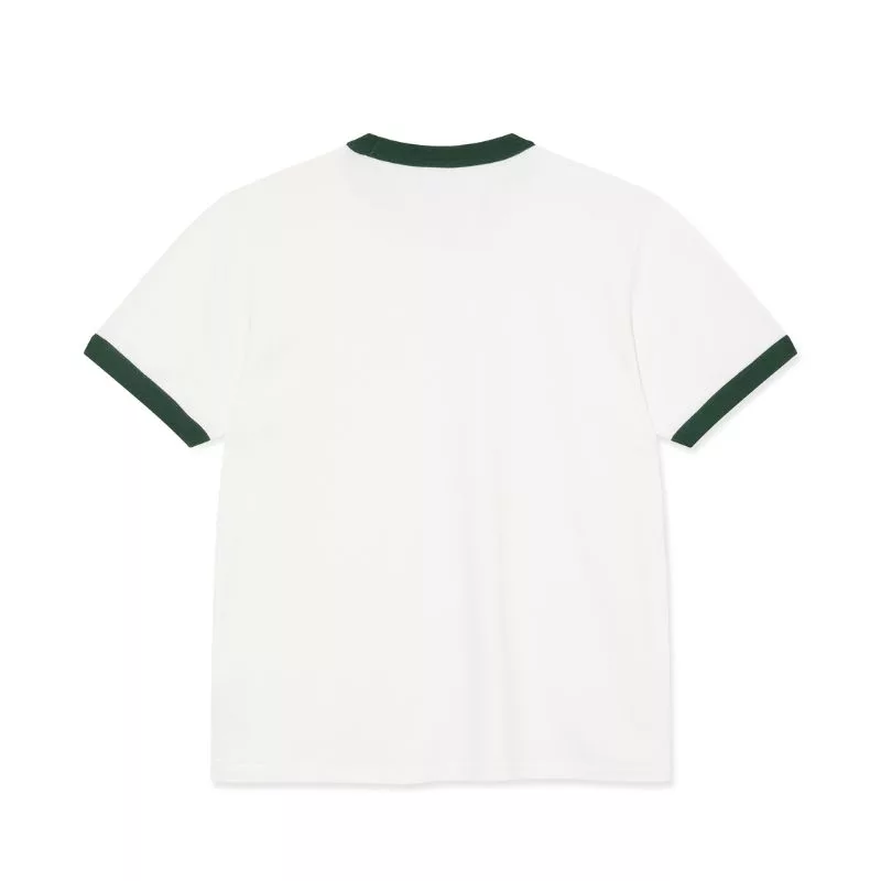 Polar Skate Co / Ringer Tee / Cloud White Dark Green