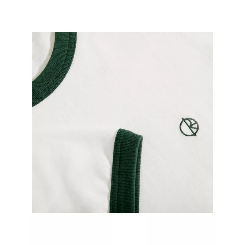 Polar Skate Co / Ringer Tee / Cloud White Dark Green