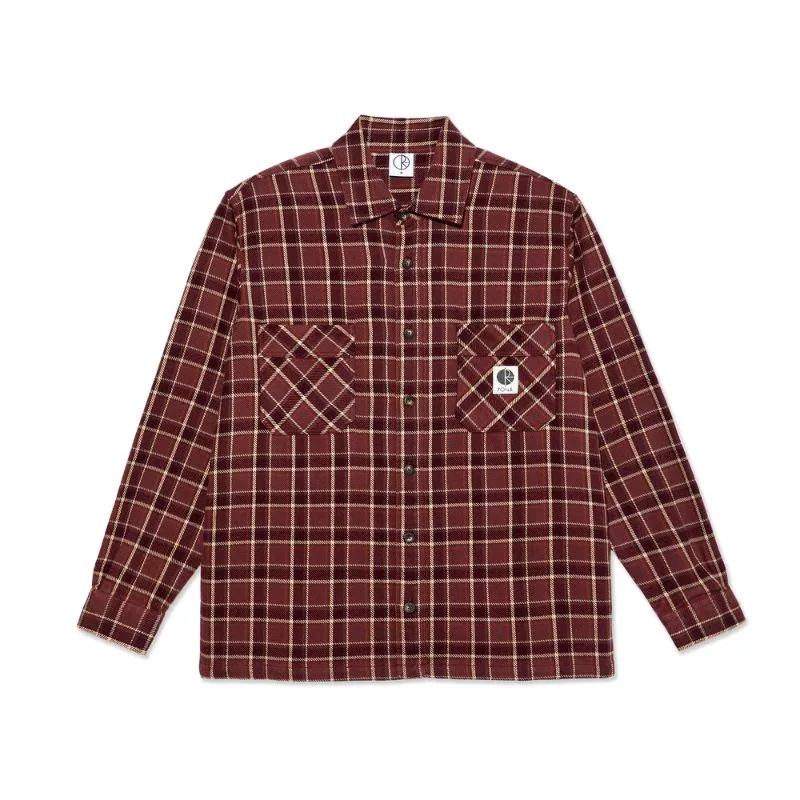 Polar Skate Co / Mike Long Sleeve Shirt Flannel / Oxblood Check