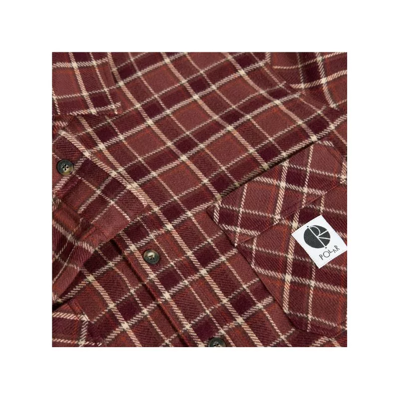 Polar Skate Co / Mike Long Sleeve Shirt Flannel / Oxblood Check