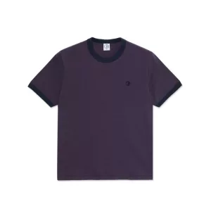Polar Skate Co Ringer Tee Dark Violet Navy