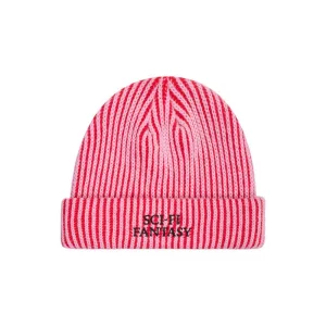 Sci Fi Fantasy Logo beanie Pink Dark Red